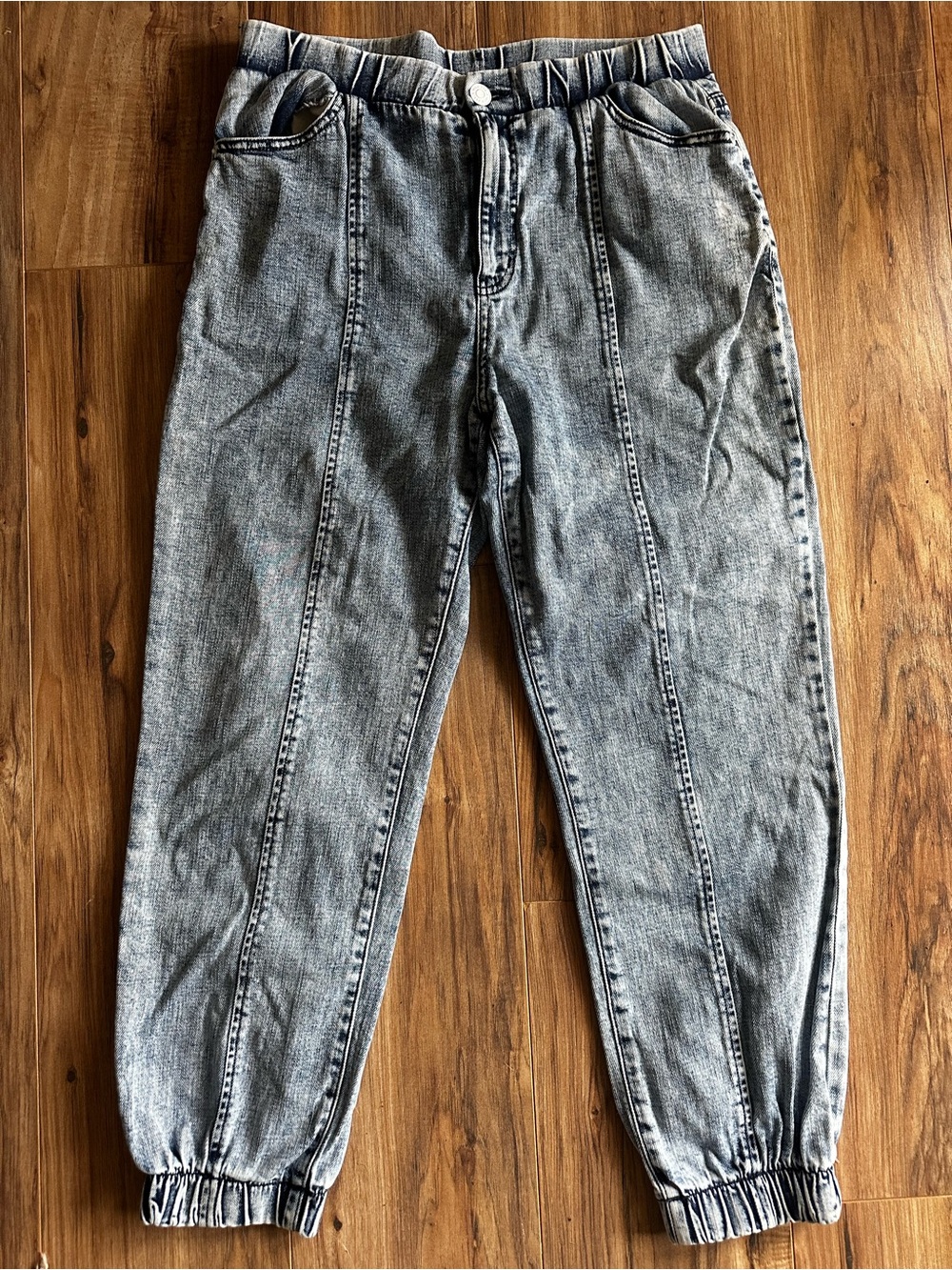 WILD FABLE retro acid dyed jeans sz M 80s balloon stretch waistband denim